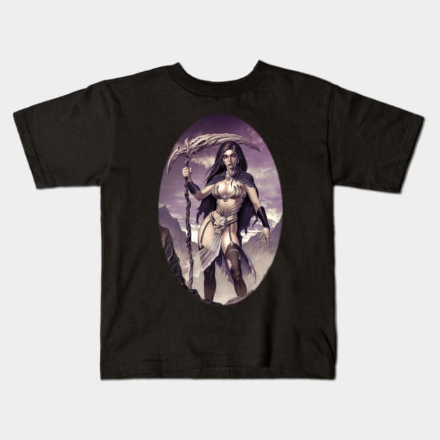 Female Reaper Kids T-Shirt by Paul_Abrams